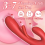 (Red) Tapping Rabbit G-spot Vibrator Clit Flapping Dildo 7