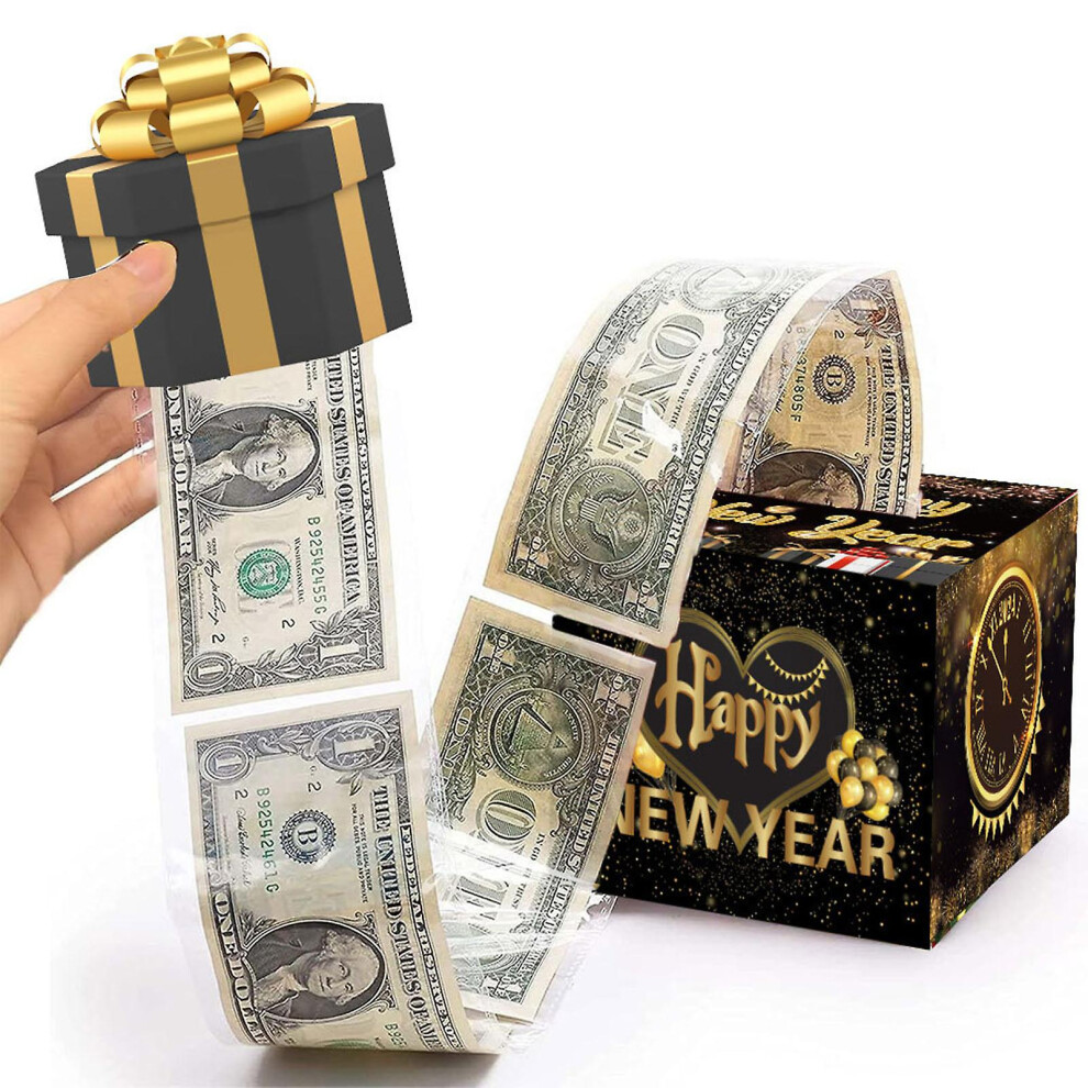 (New Year) Birthday Moneys Pulling Cash Gift Boxes Heartful Birthday Surprise Gifts Box For Parents Lovers Kids Friends
