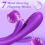 (Purple) Tapping Rabbit G-spot Vibrator Clit Flapping Dildo 8