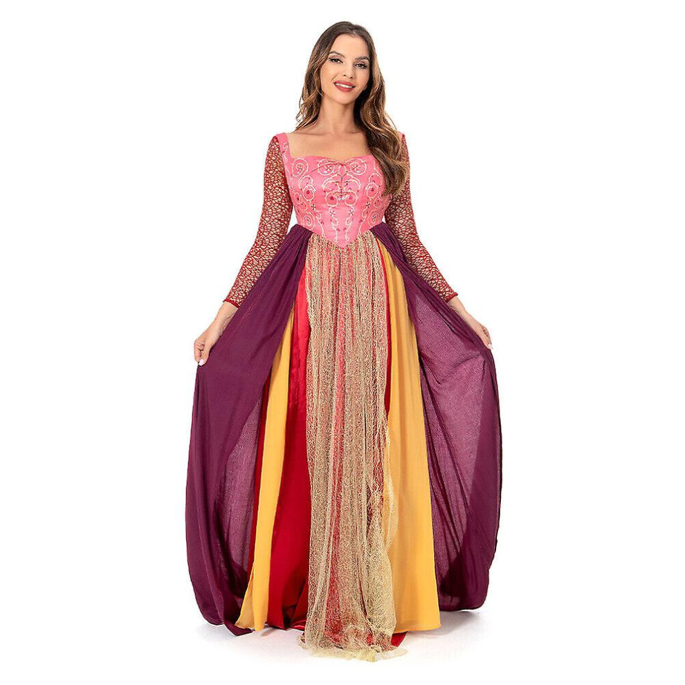 (2XL) Hocus Pocus 2 Sarah Sanderson Cosplay Costume Outfits Halloween Carnival Dress _a