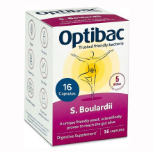 Optibac Saccharomyces Boulardii Digestive Capsules 16's | Probiotic Support for Gut Health, Digestion & Immune System