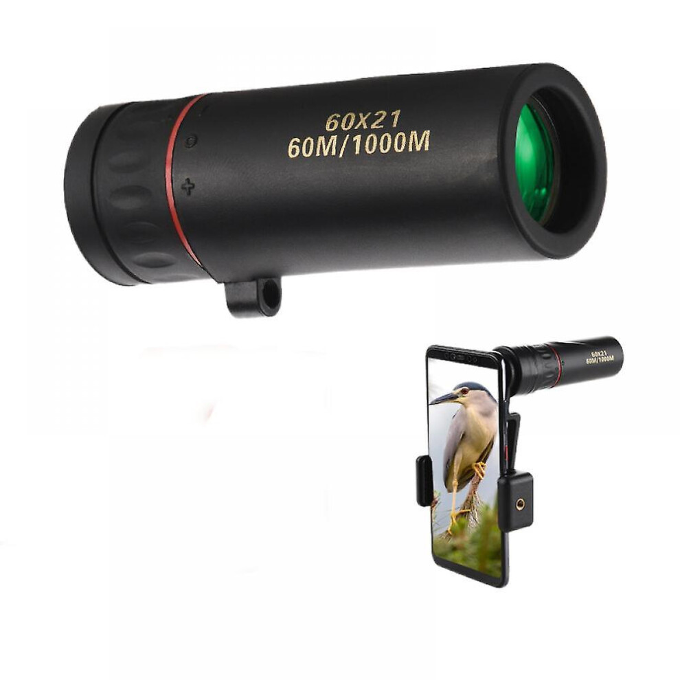 Telescope 60x21 Hd Mini Monocular Zoom Day Night Vision, Black