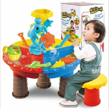 Sand And Water Table For Kids, 3 In 1 Sand Table Toys, Activity Table Set, Play Sand And Water Table With Chairs, Sand Shovel, Beach Toy For Boys Girl