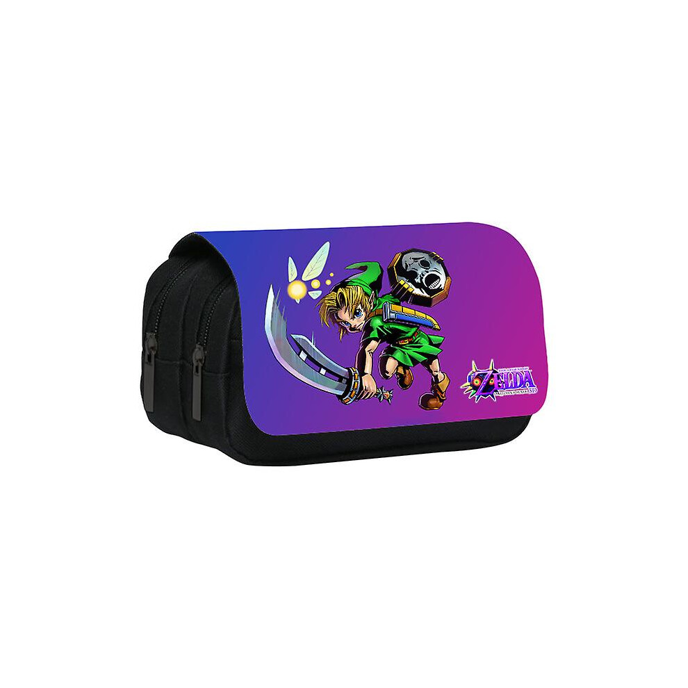 (15) The Legend Of Zelda Stationary Pen Storage Bag Pen Pencil Bag Multi Layer Large Capacity  Storage Bag Simple Plaid Pencil Case
