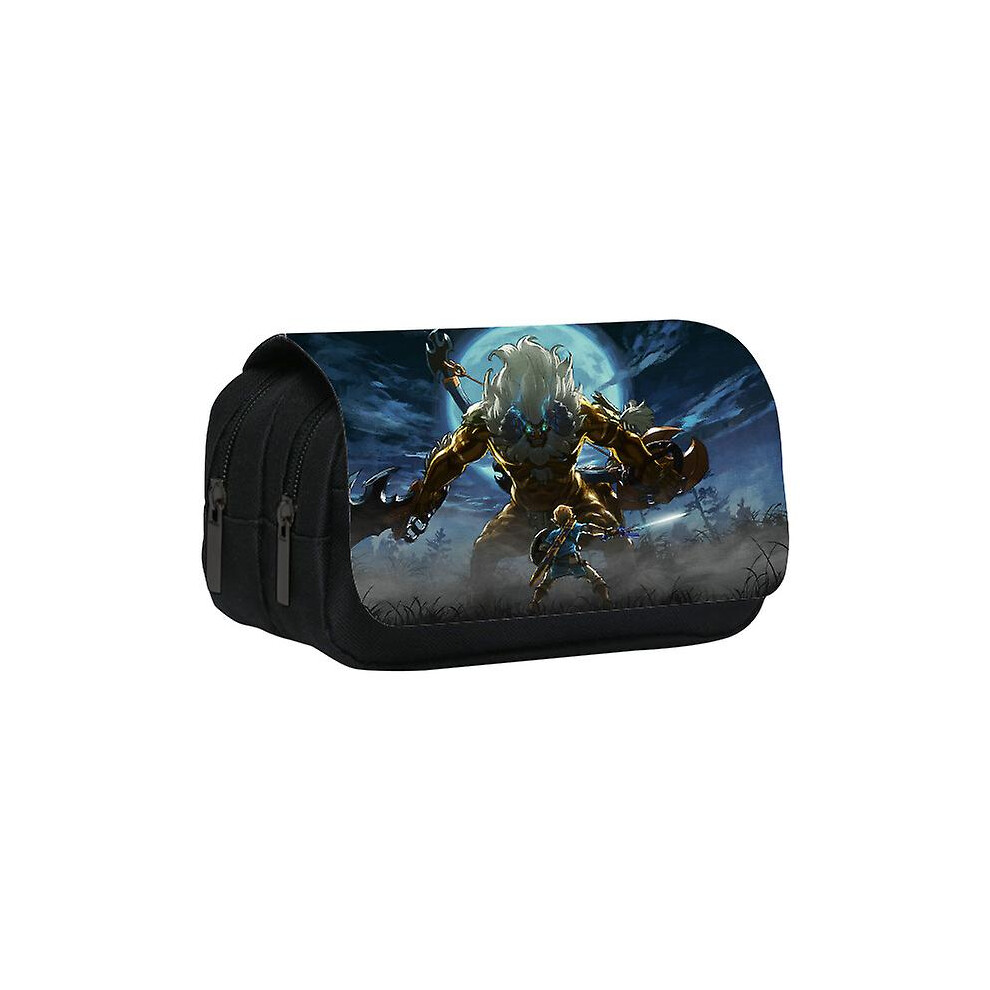 (1) The Legend Of Zelda Stationary Pen Storage Bag Pen Pencil Bag Multi Layer Large Capacity  Storage Bag Simple Plaid Pencil Case