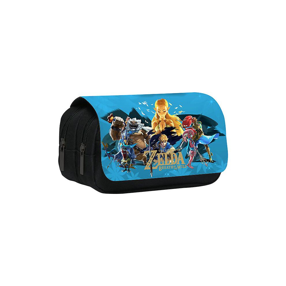 (8) The Legend Of Zelda Stationary Pen Storage Bag Pen Pencil Bag Multi Layer Large Capacity  Storage Bag Simple Plaid Pencil Case