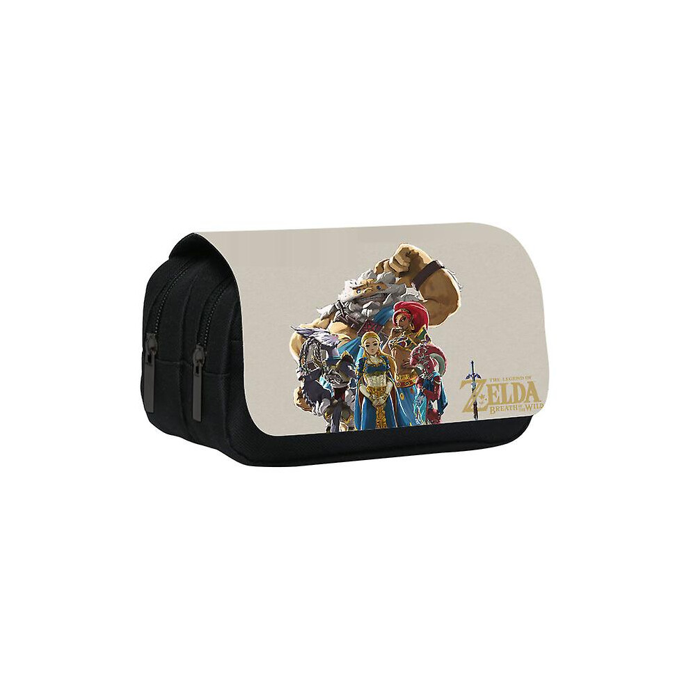 (4) The Legend Of Zelda Stationary Pen Storage Bag Pen Pencil Bag Multi Layer Large Capacity  Storage Bag Simple Plaid Pencil Case