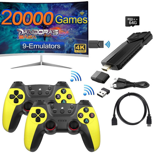 Wireless Retro Game Console Tv 4k Game Stick 20000  Games  9 Emulators
