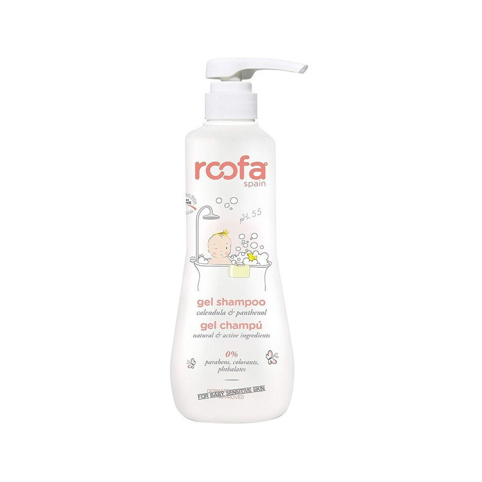 Roofa Soft Gel Baby Shampoo With Calendula & Panthenol For Sensitive Skin 500ml | Gentle & Nourishing for Baby's Hair & Scalp