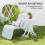Outsunny Outsunny Folding Coffee Table, Height Adjustable Picnic Table, White 3