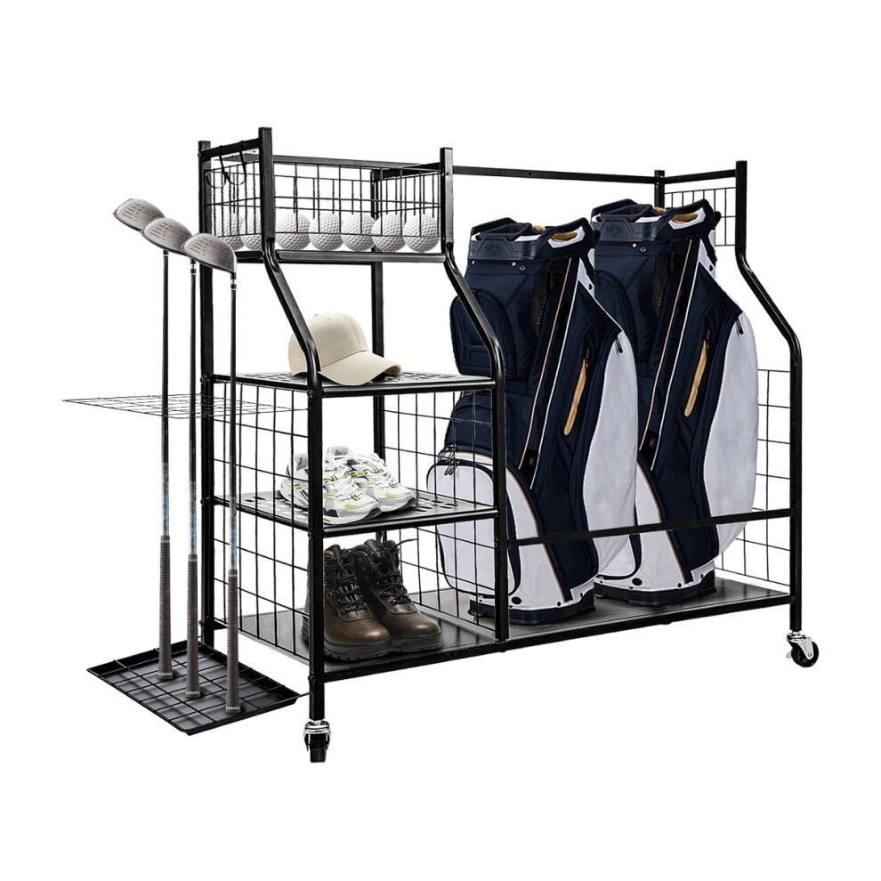 Golf Storage Organiser Stand Rack Bags Balls Shoes Clubs