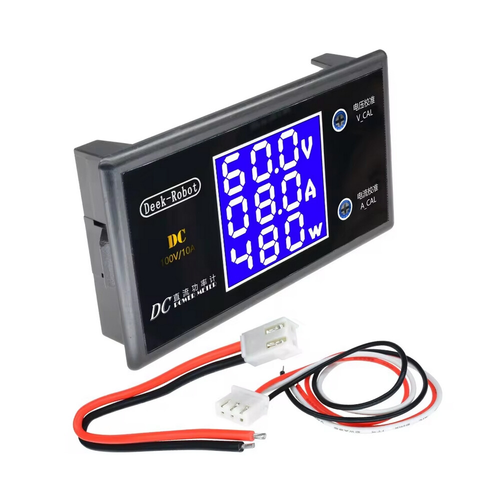 Lcd Digital Voltmeter Ammeter Wattmeter Voltage Current Power Meter Volt Detector Tester Monitor Dc 0 To 100V 10A 1000W 6920149024177
