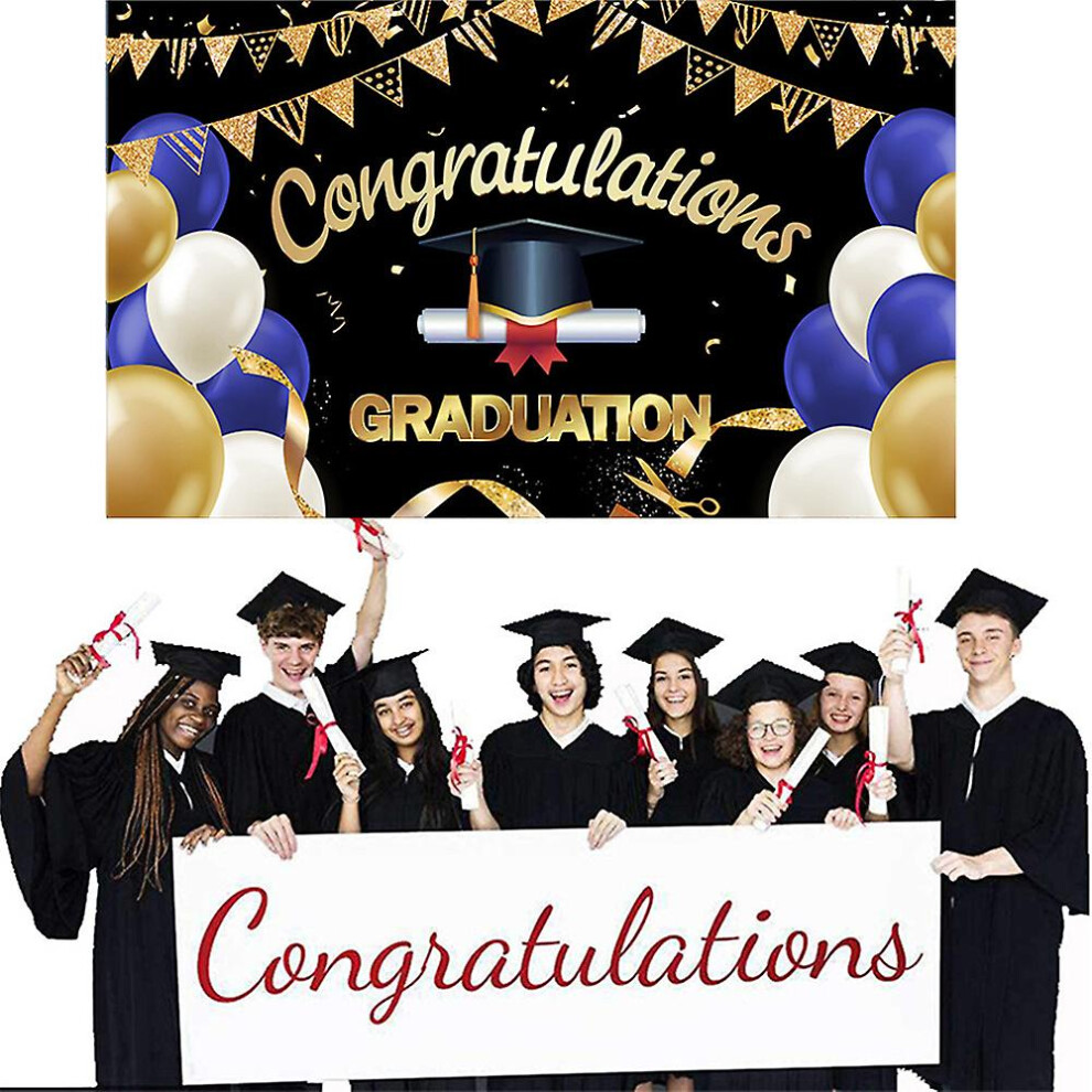 Congratulations Graduation Large Banner Photo Backdrop Wall Decoration Prop Congrats Grad Party Supplies