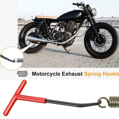 1pc Motorcycle Exhaust Spring Hook Universal T Shaped Handle Exhaust Pipe Spring Puller Installer Hooks Removal Repair Tool 2