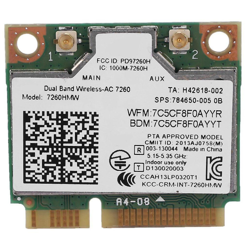 Dual Band Ac1200 Wireless Adapter For Intel 7260 7260Hmw Ac Mini Pci-E Card 2.4G/5G Wifi Bluetooth 8792504135297
