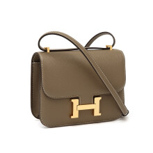 2024 H-buckle Kangkang bag European and American fashion 24cm palm print high-end small square bag single shoulder crossbody versatile women's bag