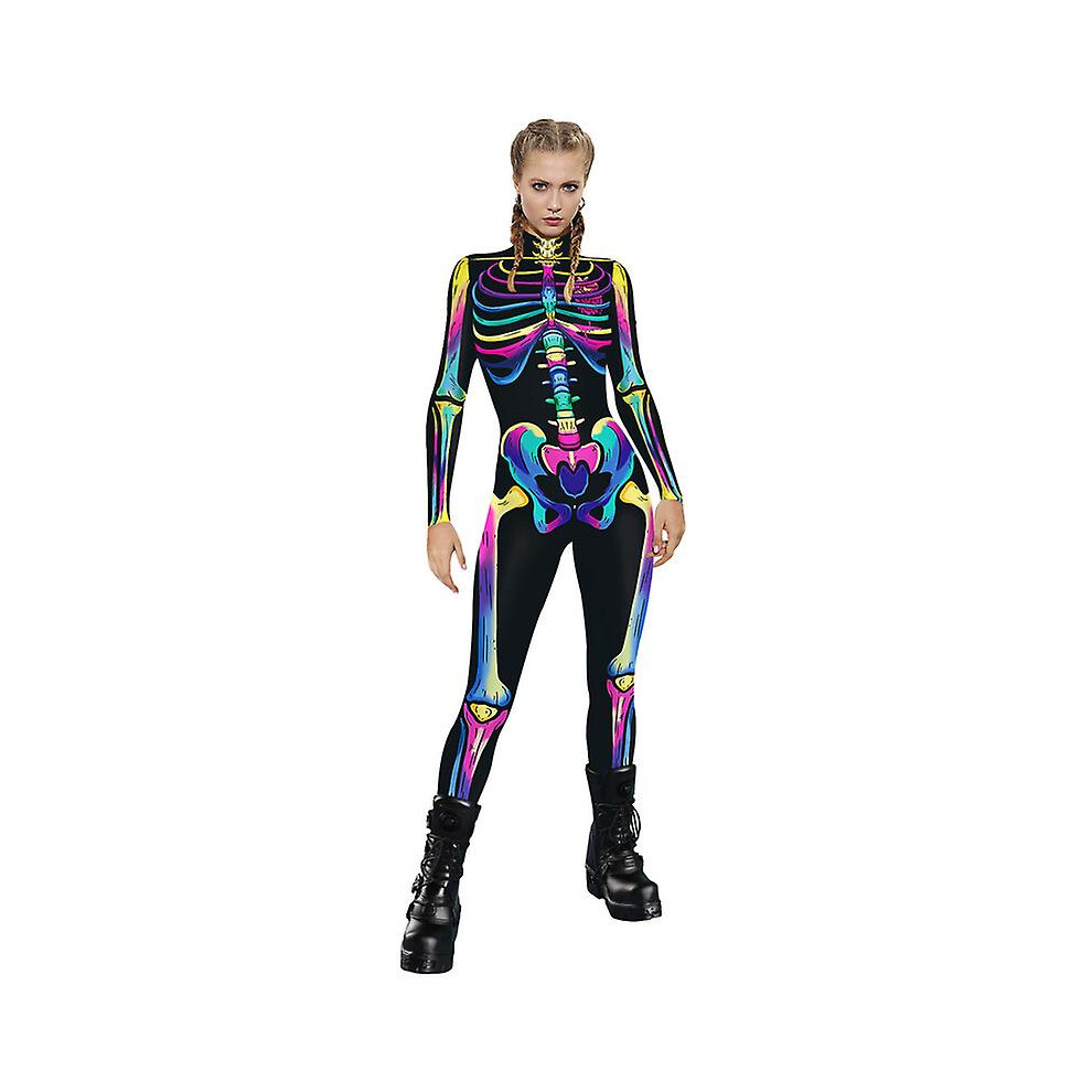(A3, S) Women Halloween Cosplay Costume, Skeleton Bodysuit Catsuit Jumpsuit Not,Specified