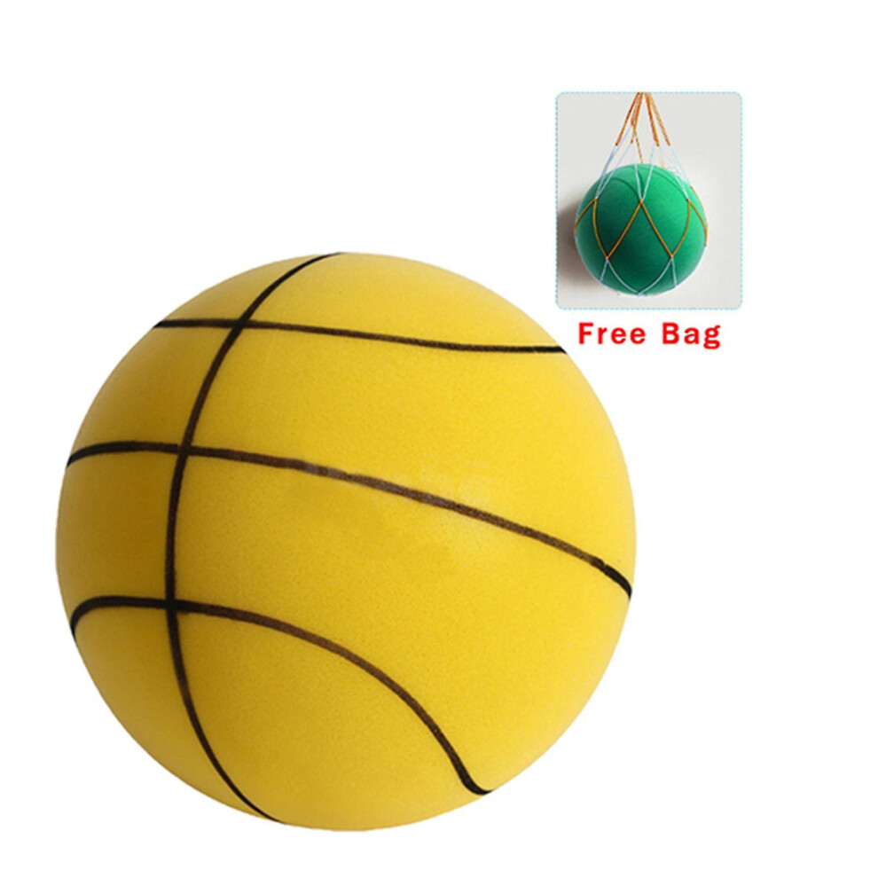 (Yellow, 24cm) The Handleshh Silent Basketball - Premium Material, Silent Foam Ball, Unique Design, Training And Playing Helper