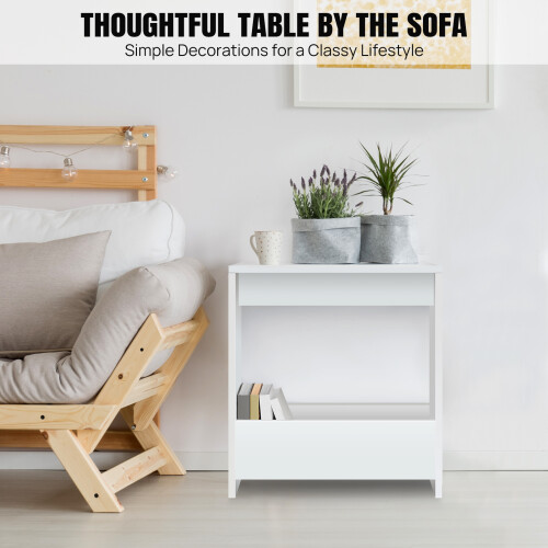 Side Table End Table with Magazine Rack for Living Room and Office 2