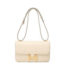 2024 H-Schnalle Kangkang Tasche, Palmenprint, Mini-Quadrat-Tasche 26 cm, Schulter-/Umhaengetasche, Faux-Leder, vielseitig, Elegant