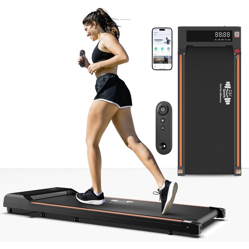 (Without Handle Treadmill Under Desk Portable With Incline Walking Pad 2HP 1-6 km/H 3-in-1 Foldable For Home & Office Use) Walking Pad Under Desk Trea