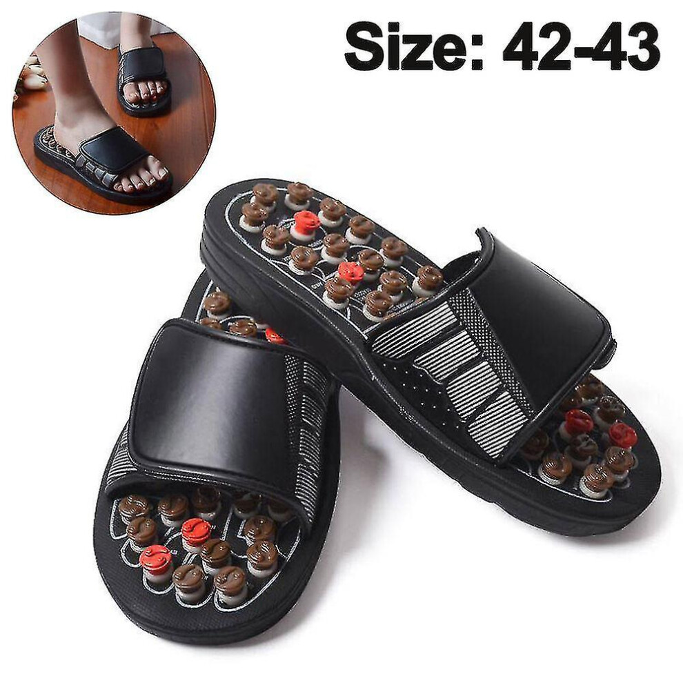 White Acupressure Foot Massager Acupoint Stimulation Massage Slippers Shoes Reflexology Sandals Stress Relief Gift For Men Women, Reduce Tension Promote Cir