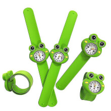 Silicone Quartz Watch, Children's Cartoon Frog Pop Watch, Green,1pcs Cy