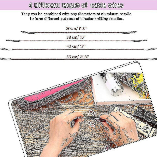 26 Pieces Aluminum Interchangeable Circular Knitting Needle Set,13 Size Interchangeable Crochet Need 1