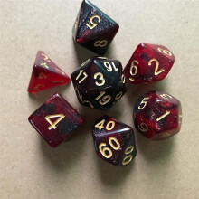 (Black Red) 7pcs Dice Set Polyhedral Dice Dungeons And Dragons Game Dice Party Board Game Dice