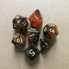 (Black Gold) 7pcs Dice Set Polyhedral Dice Dungeons And Dragons Game Dice Party Board Game Dice