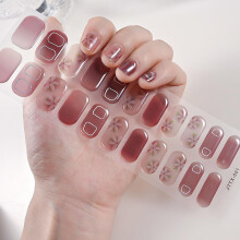 16 Strips Semi Cured Gel Nail Stickers Long Lasting UV Lamp Required Gel Wraps?