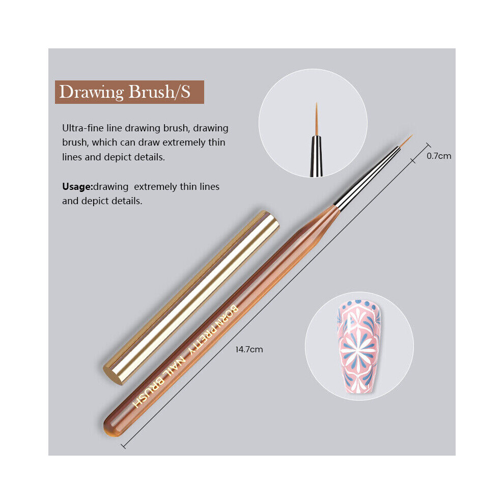 BORN PRETTY UV Gel Extension Painting Brush Nail Art Brush Pen Manicure DIY Tool-image-OPC-PFXDHTK-NEW