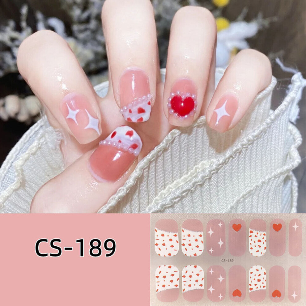 16 Strips Semi Cured Gel Nail Stickers UV Lamp Required Gel Wraps