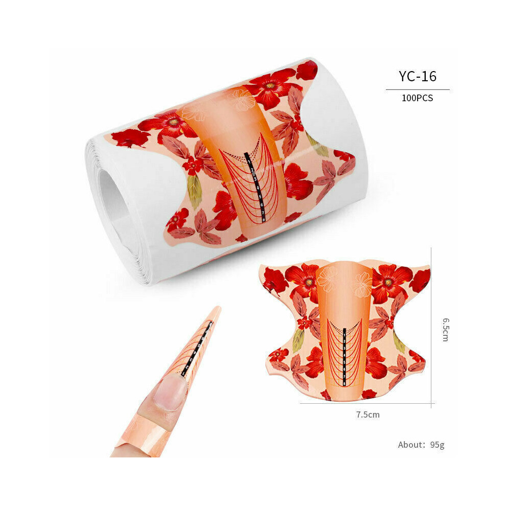 New'c 100Pcs Nail Form Guides For Acrylic Uv Gel Nail Tips Extension Nail Art Tools