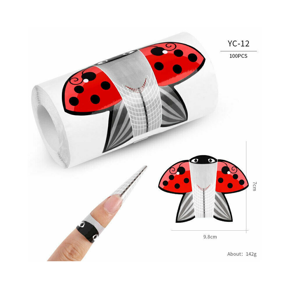 New'c 100Pcs Nail Form Guides For Acrylic Uv Gel Nail Tips Extension Nail Art Tools