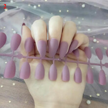 24pcs Matte False Nails Long Ballerina Fake Nail Art Tips Full Cover Coffin Nail