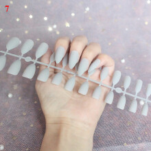 24pcs Matte False Nails Long Ballerina Fake Nail Art Tips Full Cover Coffin Nail
