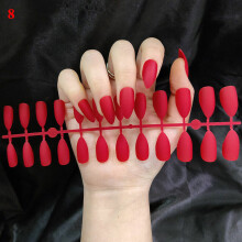 24pcs Matte False Nails Long Ballerina Fake Nail Art Tips Full Cover Coffin Nail