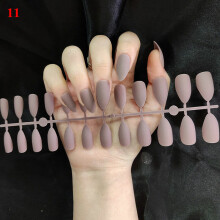 24pcs Matte False Nails Long Ballerina Fake Nail Art Tips Full Cover Coffin Nail