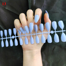 24pcs Matte False Nails Long Ballerina Fake Nail Art Tips Full Cover Coffin Nail