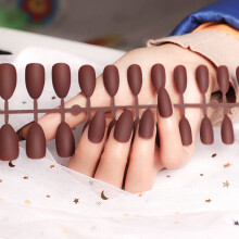 24pcs Matte False Nails Long Ballerina Fake Nail Art Tips Full Cover Coffin Nail