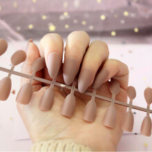 24pcs Matte False Nails Long Ballerina Fake Nail Art Tips Full Cover Coffin Nail