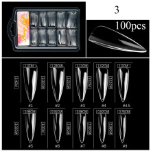 100Pcs Long Ballerina False Nail Tips Acrylic Coffin Half Cover Fake Nails Art