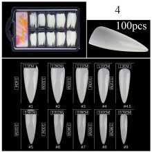 100Pcs Long Ballerina False Nail Tips Acrylic Coffin Half Cover Fake Nails Art