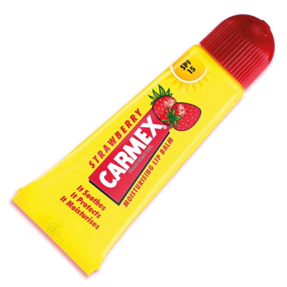 Carmex Strawberry Moisturising Lip Balm Tube 10 G