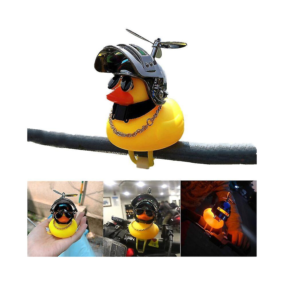 Motorcycle Accessories Bicycle Horn Cute Little Duck Airscrew Helmet Standing Duck Wind Bike Motor Riding Cycling Bicycle Decoration Accessorie Yellow