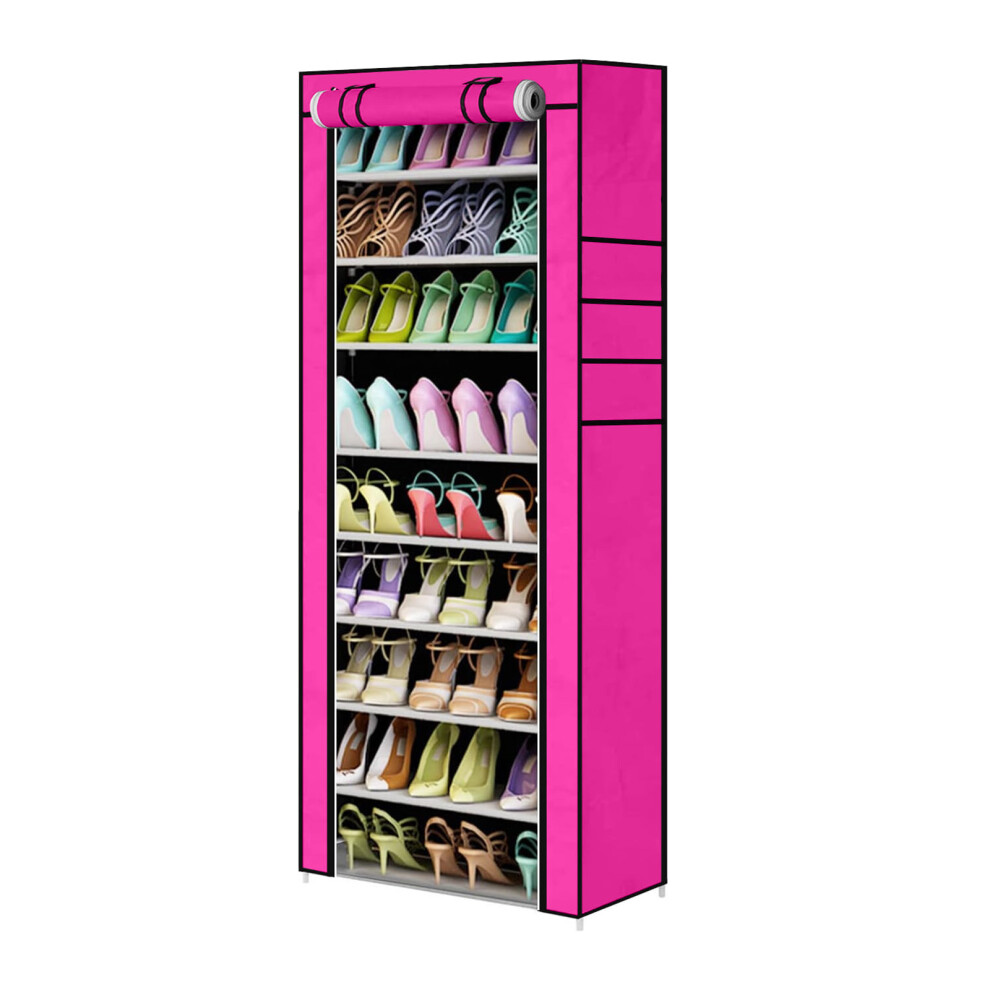 27 PAIRS 10 TIER DUSTPROOF  STORAGE ORGANISER SHOE RACK STAND HOLDS