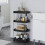 (Black, Standard) 4 Tier Trolley Kitchen Storage Bathroom Organiser 9