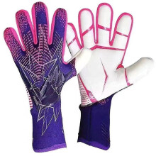 (Pink 7) Professional Latex Football Gloves Soccer Ball Goalkeeper Gloves Kids Adults Thickened Football Goalie Fingers Protection Gloves