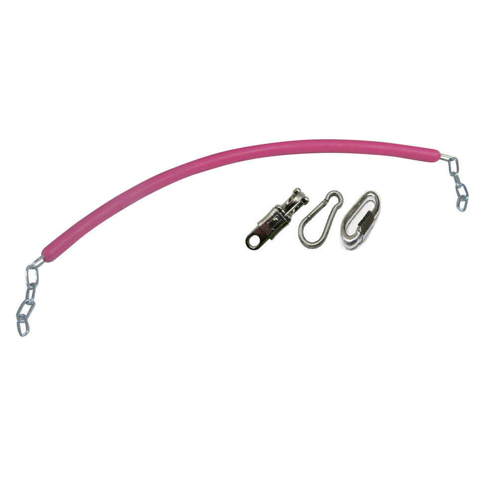 (Pink) Rubber Coated Stable Stall Chain with Hooks